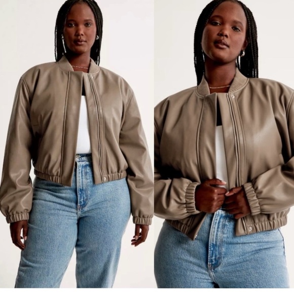 Abercrombie & Fitch Jackets & Blazers - Abercrombie & Fitch Women's Taupe Bomber Jacket